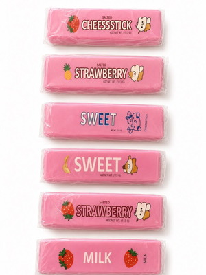 Pink butter squishy, random design, 1 piece