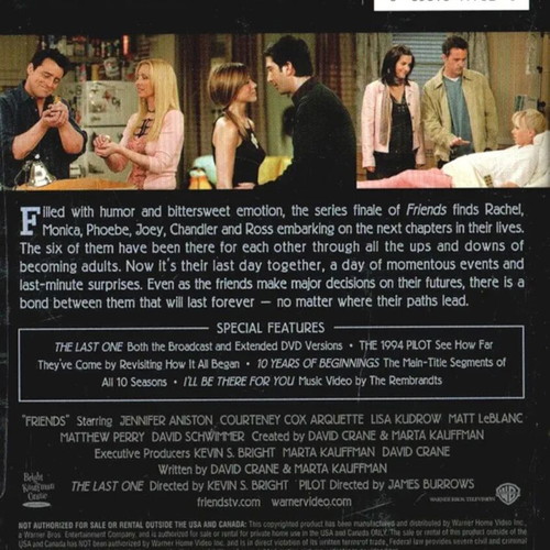Friends The Series Finale Exclusive Limited Edition DVD like new with subtitles