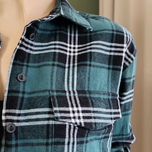 Cropped checked shirt Attrattivo like new, green, size M