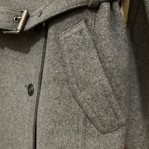 Mango gray mid-length coat with belt like new
