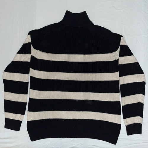 Zara half-zip sweater, black and white, size L