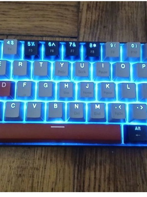 MageGee MK-Star 61 Mechanical Keyboard used with blue lighting