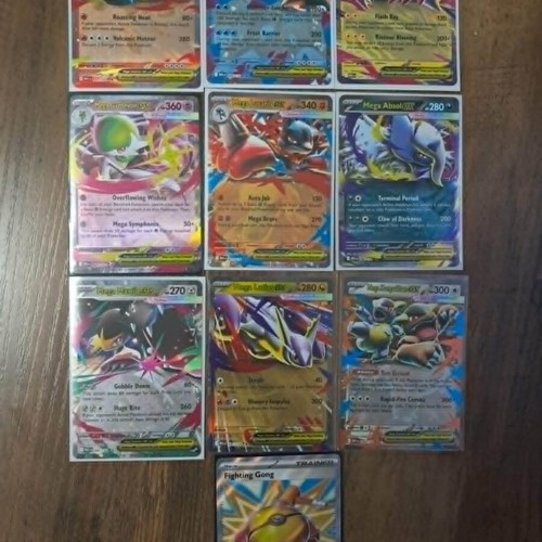 Lot 9 Double Rare (ex) cards and 1 Ultra Rare - Mega Evolution like new