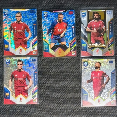 Liverpool FC Panini Adrenalyn XL FIFA 365 card lot, 5 pcs