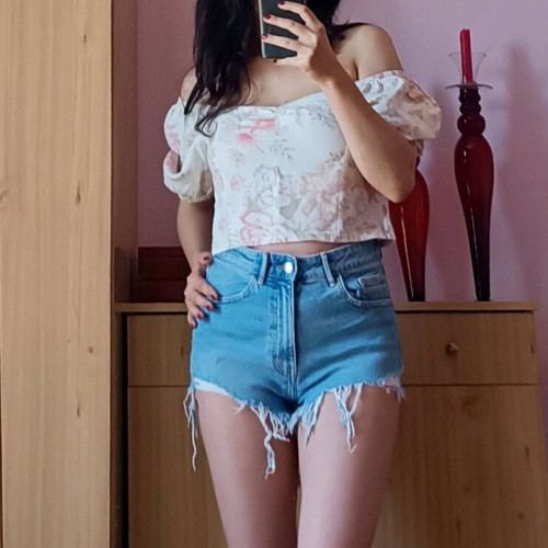 Zara high-waisted shorts like new, blue, size S