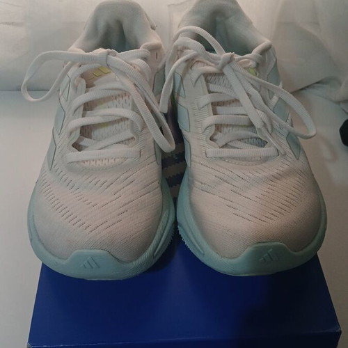 Adidas women's athletic shoes used, size 36, white and turquoise