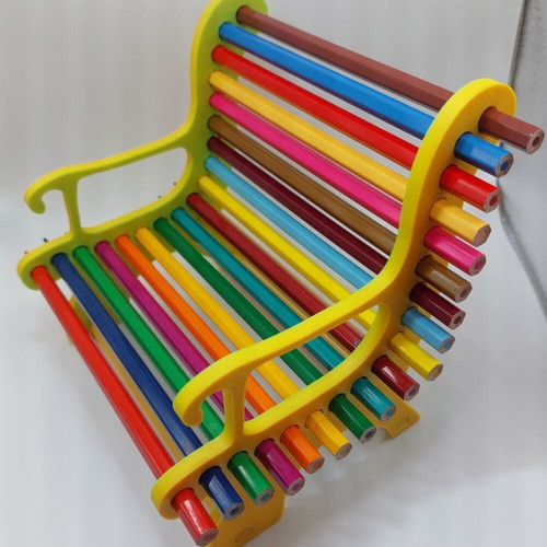 Handmade bench pencil holder for colored pencils and pencils, new