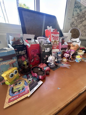 Popmart figures new set with Crybaby Molly, Skullpanda, Spongebob