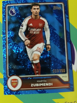 Topps Premier League 2026/27 Martín Zubimendi Blue Sparkle Parallel κάρτα Arsenal