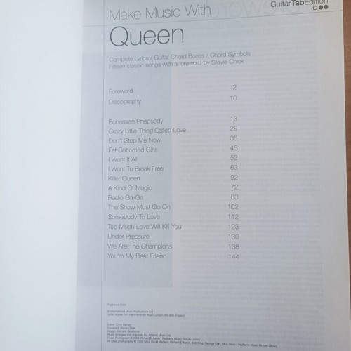 Make Music With Queen Guitar Tab Edition book like new