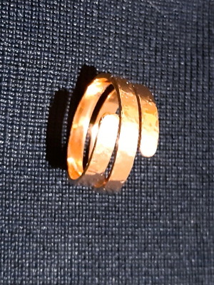 Paris ring pure copper, hammered, handmade