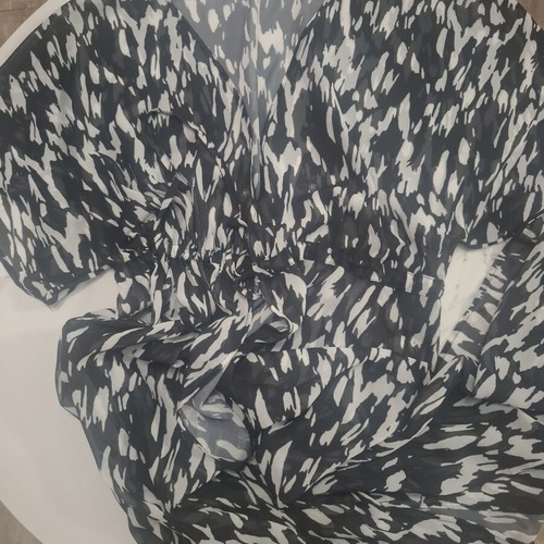 Long Sheer Kimono Robe black and white, like new