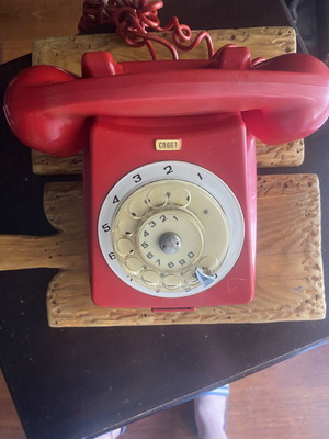 Vintage phone retro used with long wire and plug