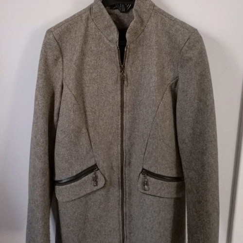 Jacket with zipper coat style like new, brown, size S