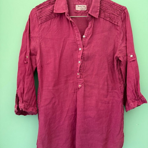Massimo Dutti fuchsia shirt with pintuck details