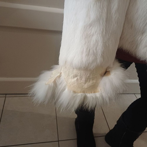 Fox fur coat used, genuine with minor defect