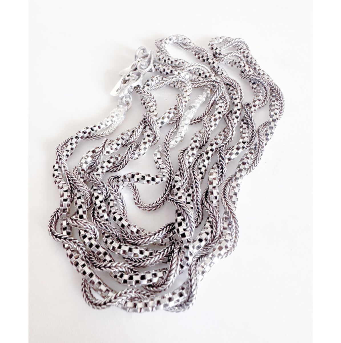 Vintage Silver 925 Woven Necklace 80cm… - € 97,00 - Vendora.cy