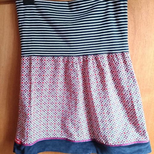 Glitzerfee Swiss boho skirt with striped waist and velvet hem