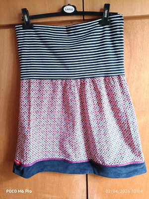Glitzerfee Swiss boho skirt with striped waist and velvet hem