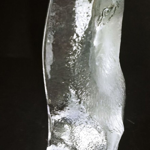Paperweight "Sitting Wolf" Mats Jonasson full lead crystal, new