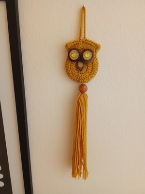 Crocheted owl wall decor new handmade