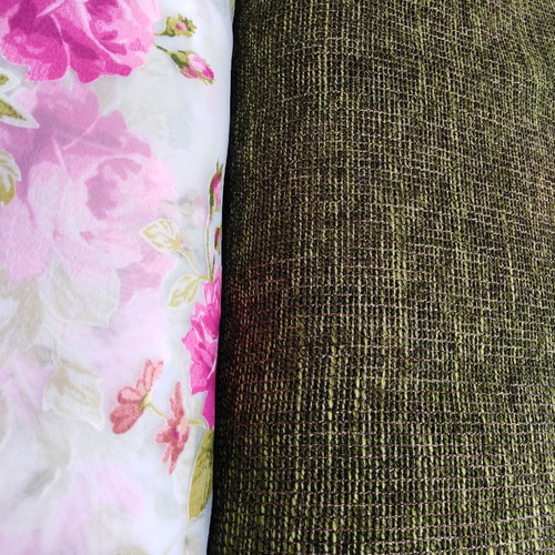 Curtain fabric new, green linen sack 5.50x2.80