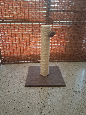 Cat scratching post with toy