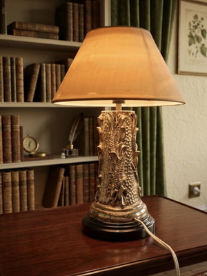 Vintage table lamp with silver-plated base, like new