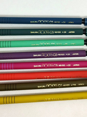 Sakura Nocks mechanical pencils new, complete set of 8, 1980