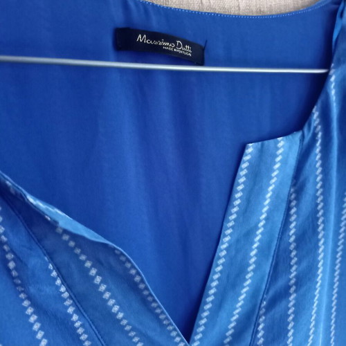 Massimo Dutti silk tunic, size 38, blue