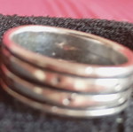 Silver ring carved with stripes, like new, approx. 2 cm diameter