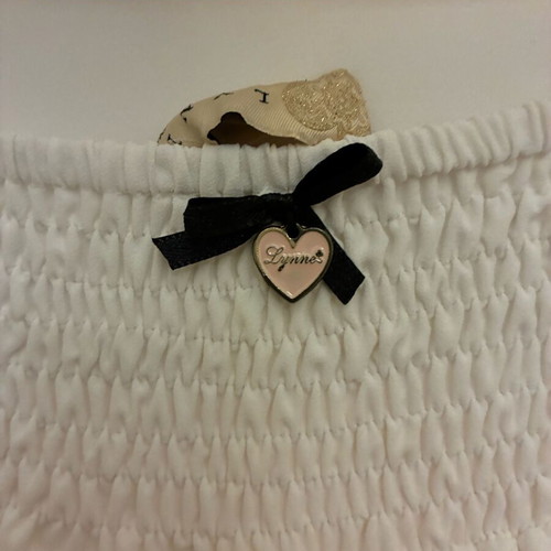 Long white skirt Lynne used with ribbons and side slit, size M