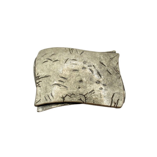 Vintage Belt Buckle Made of Solid White Metal, 1970s Style, Like New
