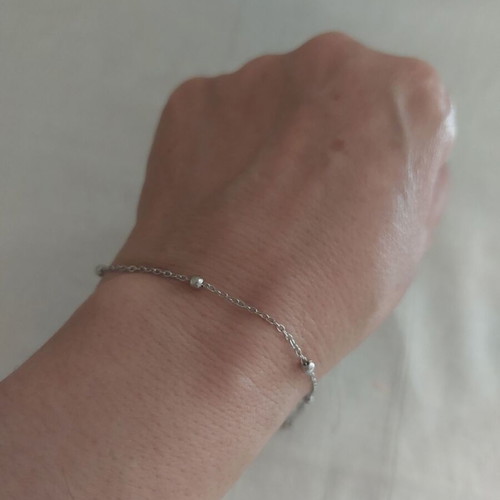 Bracelet made of stainless steel like new, silver color, length 17+5 cm