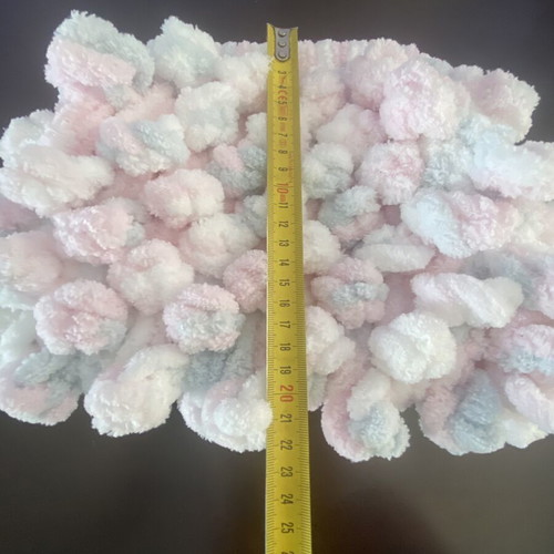 Handmade Puffy Pop Corn Bag like new, white and pink