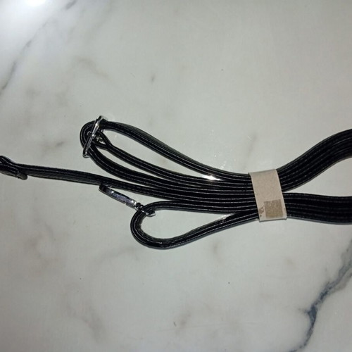 Bag strap black with silver metal fasteners like new