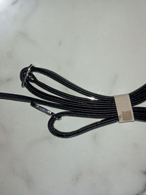 Bag strap black with silver metal fasteners like new