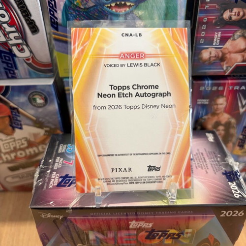 Topps Chrome Disney Pixar 2026 Anger Autograph card like new