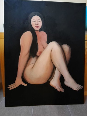 Oil painting new 2023, oil on canvas 100x50cm
