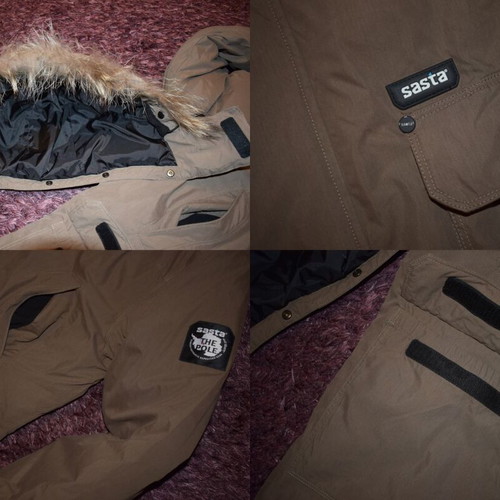 Sasta The Pole men's parka jacket XXL like new, beige and brown