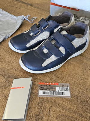 Prada Sport Vintage παιδικά sneakers μέγεθος 33 μεταχειρισμένα, μπλε γκρι