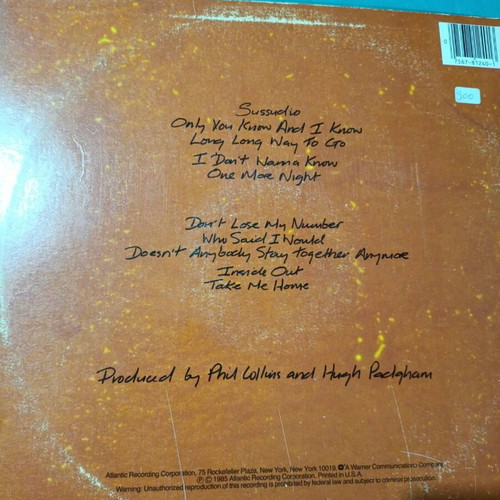 Phil Collins No Jacket Required vinyl record
