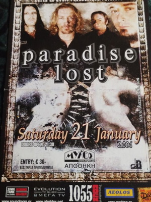 Paradise Lost flyer used from 2006 Thessaloniki concert