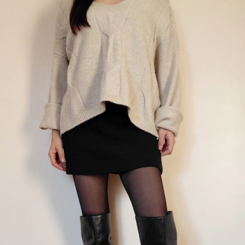 Massimo Dutti wool oversized sweater beige like new, size M-L