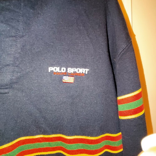 Polo long-sleeve shirt like new, dark blue, XL