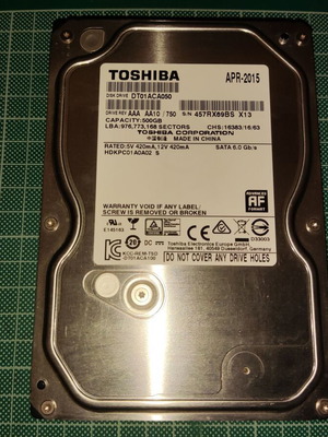 Твърд диск Toshiba DT01ACA050 500GB употребяван