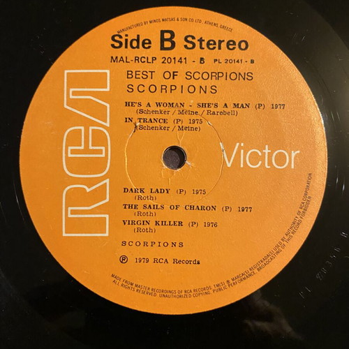 Best Of Scorpions vinyl like new, metal genre