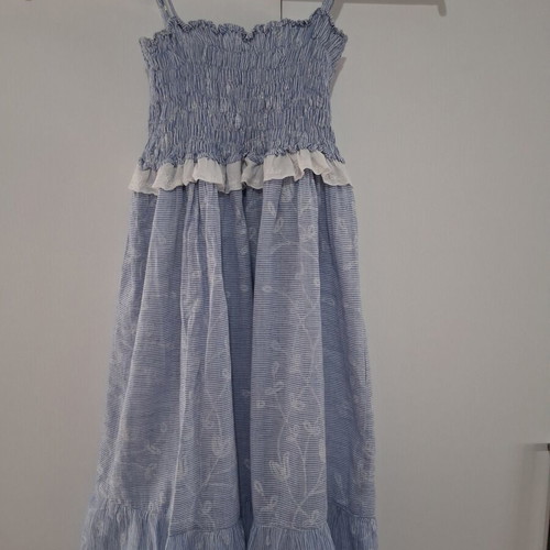 Mini Raxevsky dress used, 50% modal, white and blue, size 158 cm