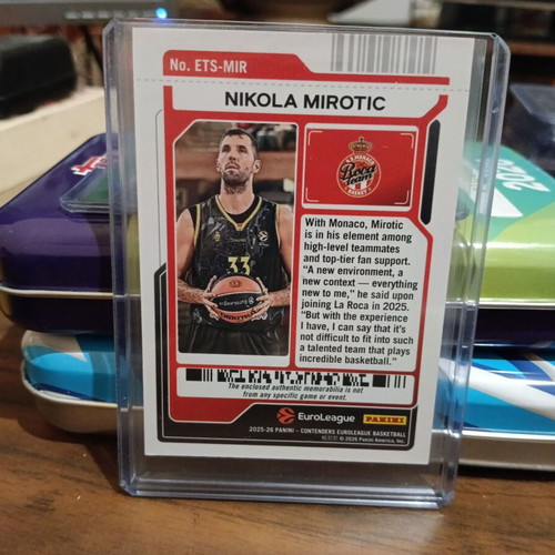 Nikola Mirotic Panini Contenders EuroLeague Season Ticket Pink Holo card like new