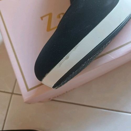 Platforms like new, women's closed, black and white, size 38, suede and patent